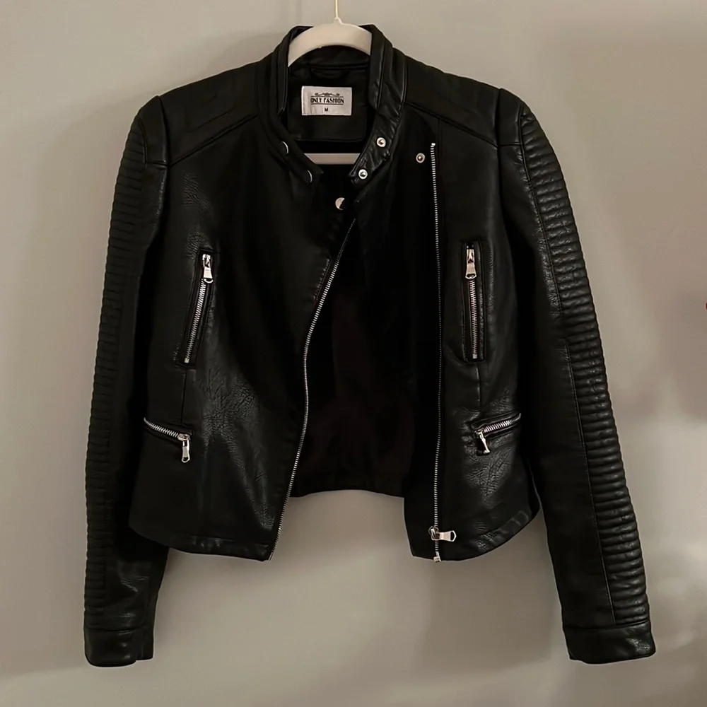Never Worn! - Faux Leather Moto Jacket - Picture 1 of 4